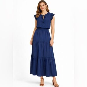 MISA Los Angeles Campos Ruffled Top & Tiered Skirt Set | Size Medium